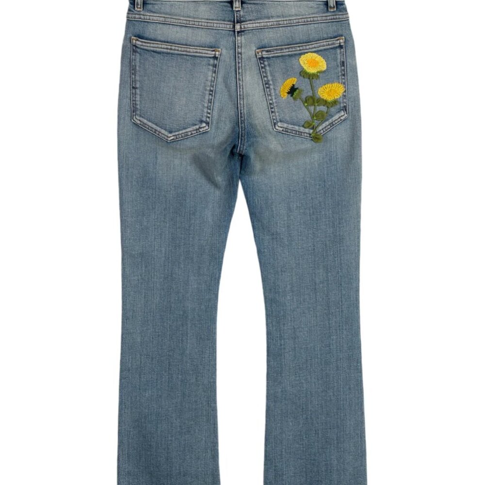Valentino Straight Leg Jeans with Floral Embellishment w/ Tags